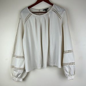 Banana Republic White Long Sleeve Top